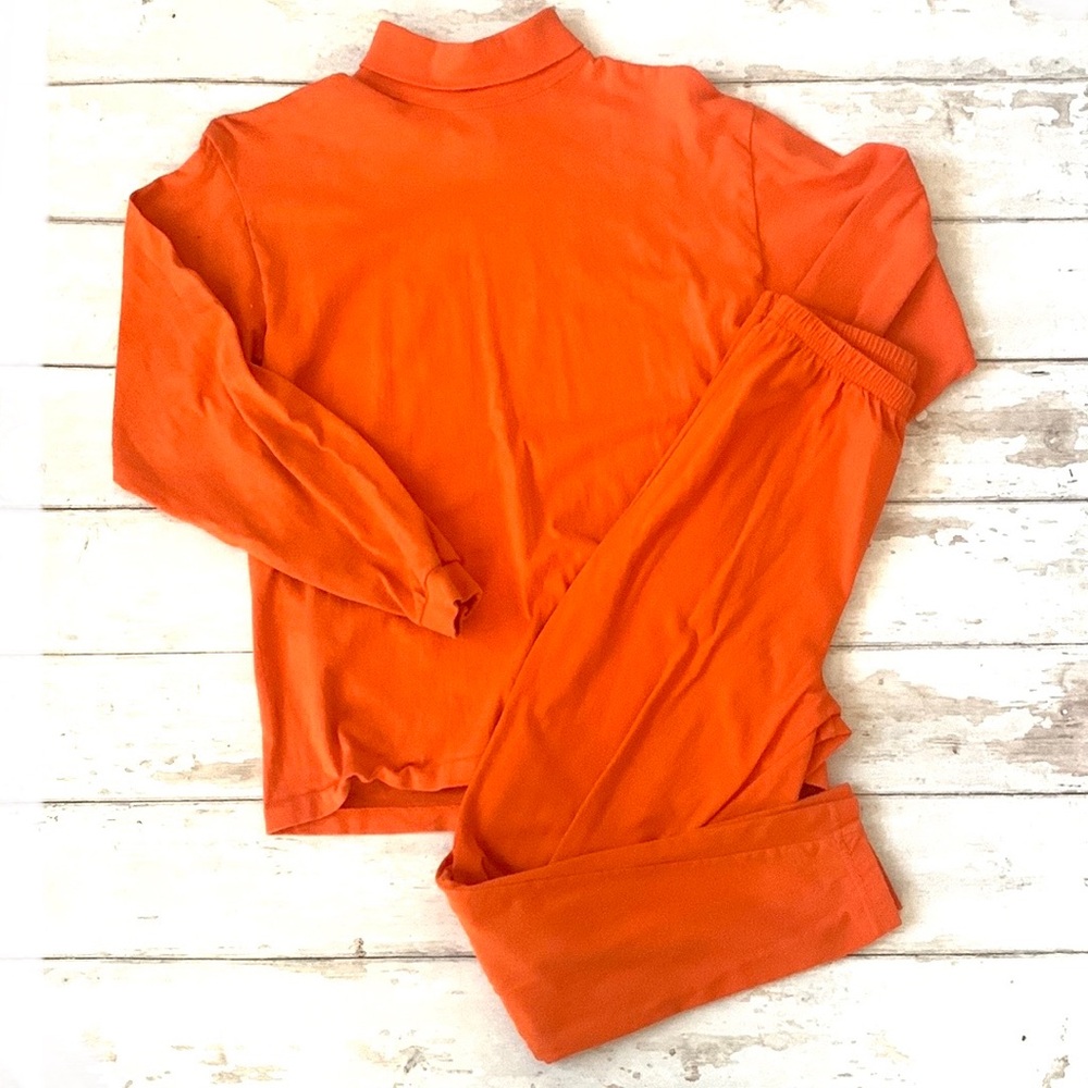 Unisex Kids Large 14/16 Orange Turtleneck Shirt & Leggings Halloween Costume Set